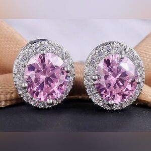 Elegant Pink Stud Earrings